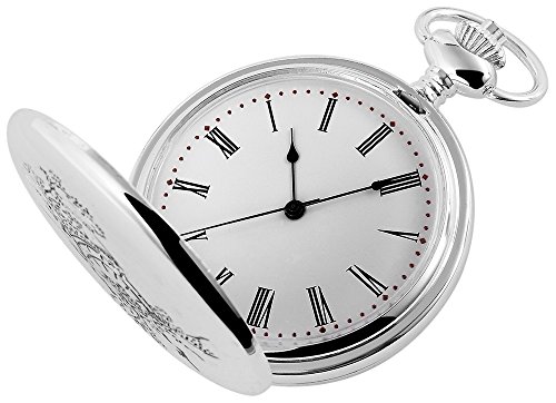 Reloj de bolsillo Blanco Plateado Campo Montañas Analógica Metal Cuarzo