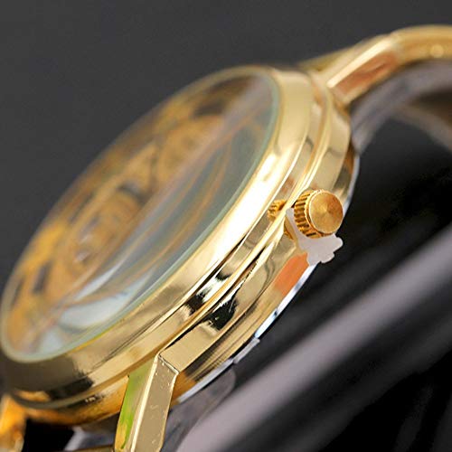 Reloj de Cuarzo Hueco Moda para Hombres Relojes no mecánicos para Hombres Coreanos Fabricantes de Relojes de Regalo transfronterizos al por Mayor Oro