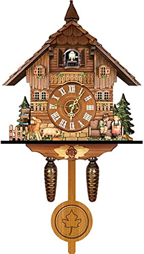 Reloj De Cuco,Reloj De Cuco De Pared De Madera De Estilo Nórdico Retro con Péndulo Oscilante,for La Decoración De La Oficina De La Cocina De La Sala De Estar del Hogar (Color : 02)