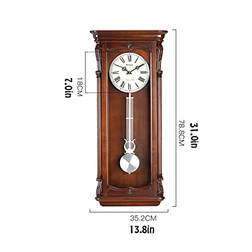 reloj de pared decoración 12 pulgadas Gran péndulo Reloj de pared silencioso reloj de madera decorativo con péndulo de balanceo con pila de péndula/for sala de estar