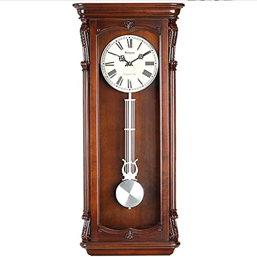 reloj de pared decoración 12 pulgadas Gran péndulo Reloj de pared silencioso reloj de madera decorativo con péndulo de balanceo con pila de péndula/for sala de estar