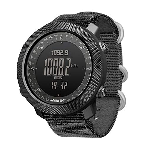 Reloj Digital Para Hombre Con Brújula, Reloj Inteligente Multifuncional Deportes Aire Libre Correr Nadar Altímetro Barómetro Podómetro Resistente Agua 50 M Relojes Tácticos Ejército Militar (Black)