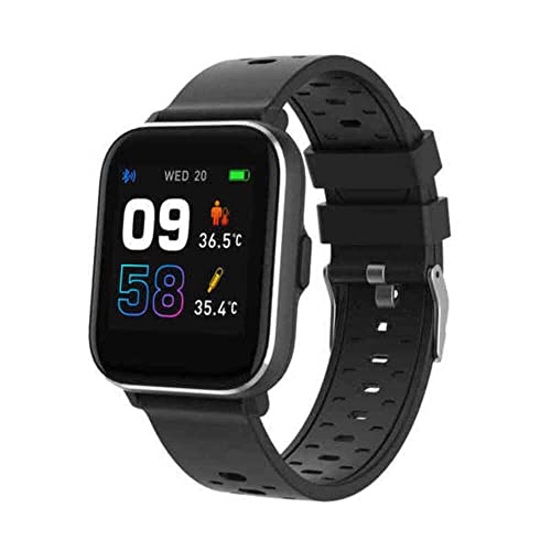 Reloj Inteligente Bluetooth Denver SW-164BLACK. Medición de Temperatura Corporal, oxígeno en Sangre y frecuencia cardíaca. Monitor Actividad Deportiva. Compatible iOS y Android.