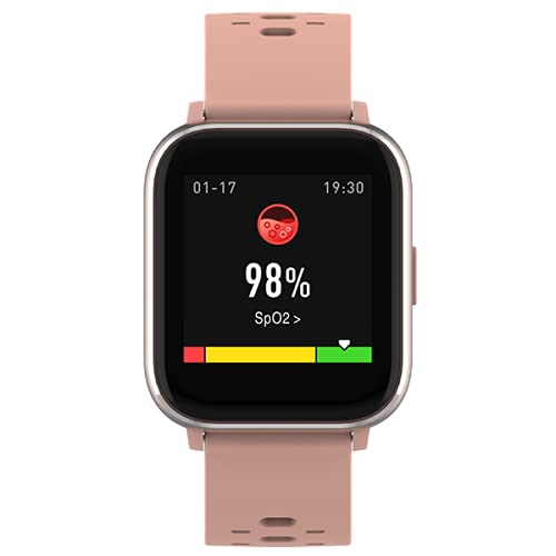 Reloj Inteligente Bluetooth Denver SW-164ROSE. Medición de Temperatura Corporal, oxígeno en Sangre y frecuencia cardíaca. Monitor Actividad Deportiva. Compatible iOS y Android.