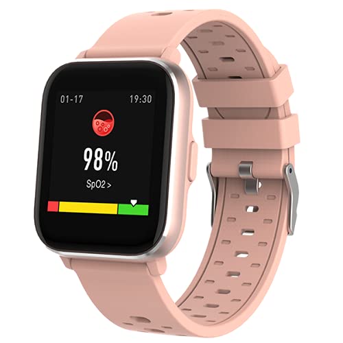 Reloj Inteligente Bluetooth Denver SW-164ROSE. Medición de Temperatura Corporal, oxígeno en Sangre y frecuencia cardíaca. Monitor Actividad Deportiva. Compatible iOS y Android.