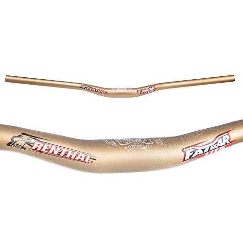 Renthal FatBar Lite - Manillar de aluminio para motocross negro y dorado dorado Talla:20mm Rise