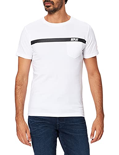 REPLAY M3426 .000.2660 Camiseta, Blanco (001 White), XL para Hombre