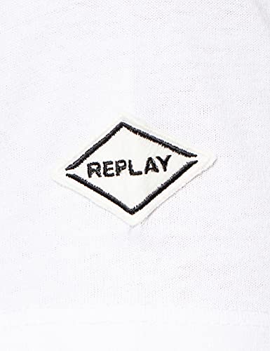 REPLAY M3454 .000.22662G Camiseta, Blanco (001 White), XL para Hombre