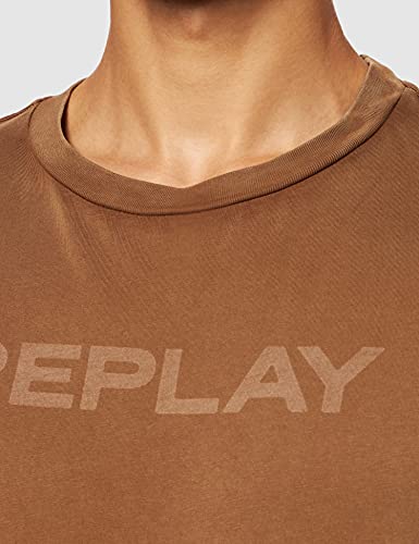 REPLAY M3488 .000.23178G Camiseta, Marrón (728 Cigar), L para Hombre