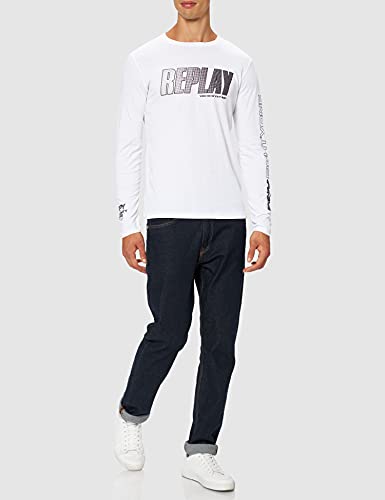 REPLAY M3492 .000.2660 Camiseta, Blanco (001 White), XL para Hombre