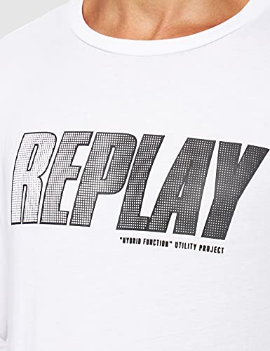 REPLAY M3492 .000.2660 Camiseta, Blanco (001 White), XL para Hombre