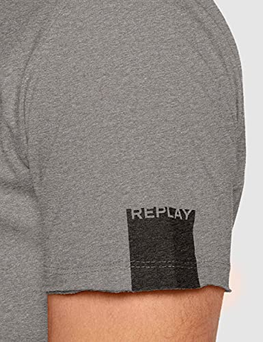 REPLAY M3591 .000.2660 Camiseta, Gris (Dark Grey Melange M03), L para Hombre