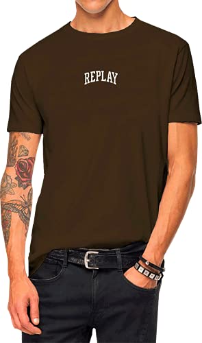 REPLAY M6113B.000.2660 Camiseta, 602 Brown, L para Hombre