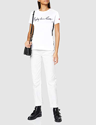 REPLAY W3310l.000.20994 Camiseta, Blanco (001 White), XXS para Mujer