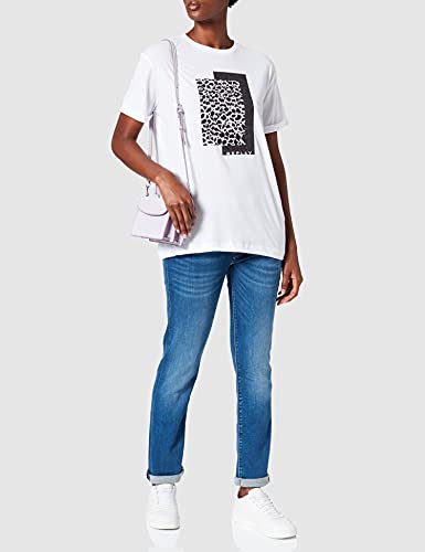 REPLAY W3506 Camiseta, Blanco (001 White), L para Mujer