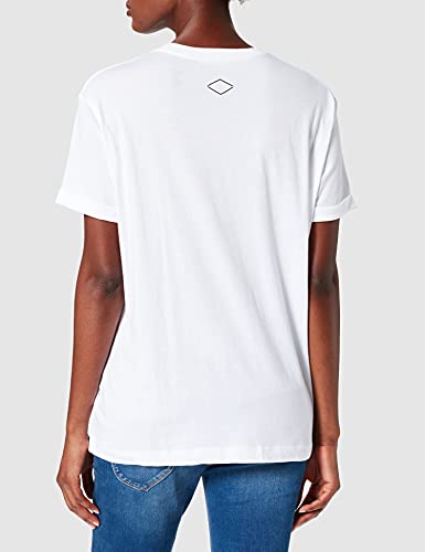 REPLAY W3506 Camiseta, Blanco (001 White), L para Mujer