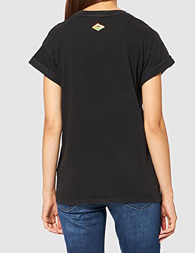 REPLAY W3588 Camiseta, 099 Blackboard, XS para Mujer