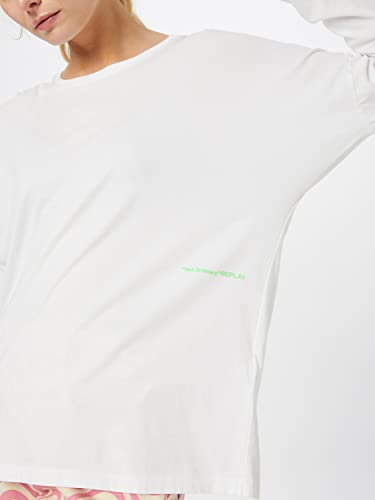 REPLAY W3848C.000.23100G Camiseta, Blanco (001 White), M para Mujer