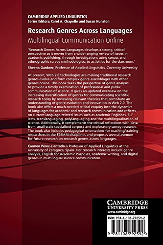 Research Genres Across Languages: Multilingual Communication Online (Cambridge Applied Linguistics)