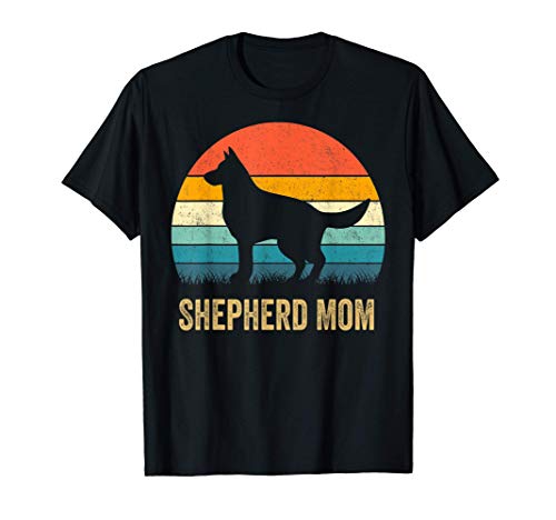 Retro German Shepherd Mom Gift Dog Mother Pet Shepard Mama Camiseta