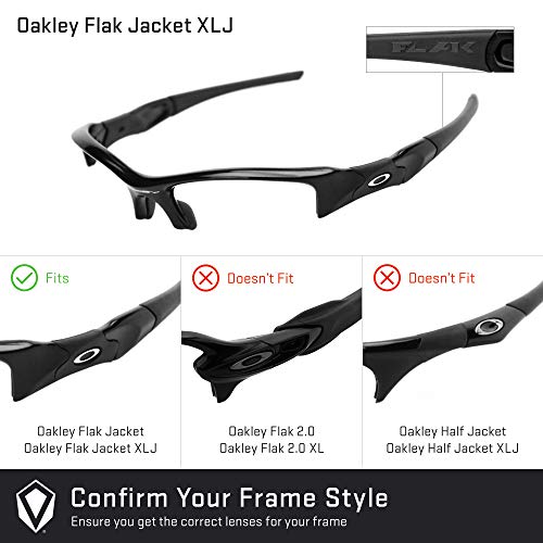 Revant Lentes de Repuesto Compatibles con Gafas de Sol Oakley Flak Jacket XLJ, Polarizados, Negro Cromado MirrorShield