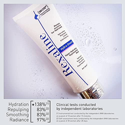 Rexaline - Hydra-Shock - Mascarilla de juventud súper hidratante - Mascarilla facial con ácido hialurónico antiarrugas, antiedad y repulpante - Todo tipo de piel - Cruelty free -75ml