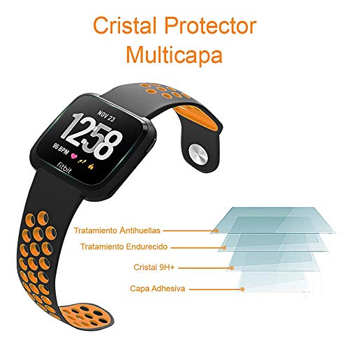 REY Protector de Pantalla para Garmin Forerunner 735XT, Cristal Vidrio Templado Premium