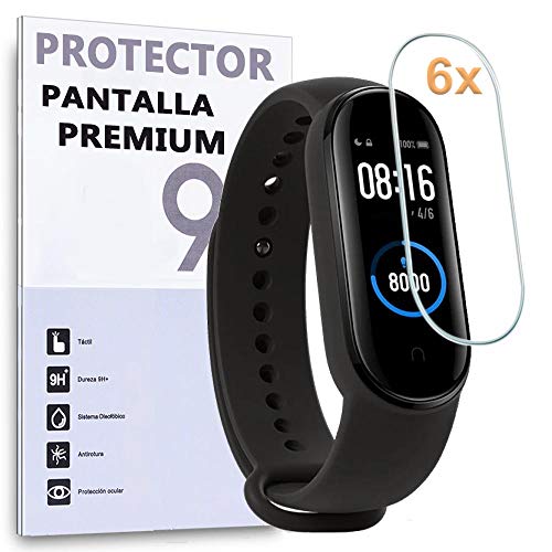REY Protector de Pantalla para XIAOMI MI Smart Band 4 - Smart Band 5 - Smart Band 6, (Pack 6X)