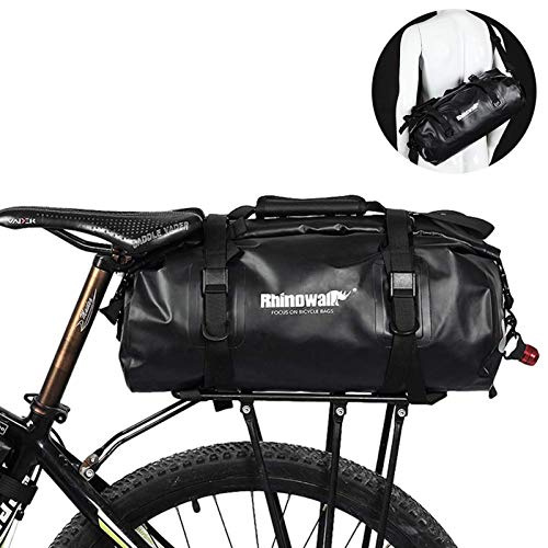 Rhinowalk Selighting Bolsa Alforja Trasera para Bicicleta 25L, Grande Bolsa Bicicleta Multifunción Carretera MTB Bicicleta de Montaña (Verde)