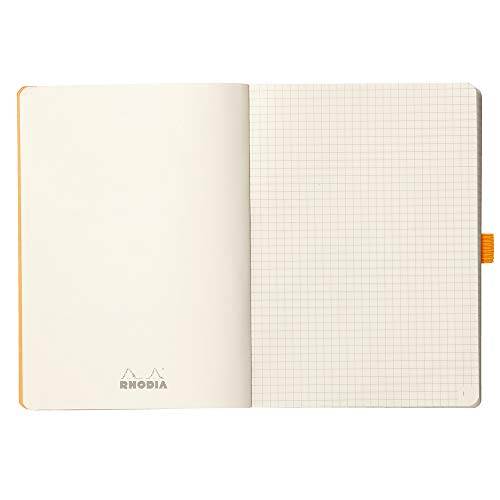 RHODIA 117767C - Carnet Souple Bullet Goalbook Turquoise - A5 - Petits Carreaux - 240 pages - Papier Clairefontaine Ivoire 90G - 2 Rubans, Fermeture Élastique - Couverture Simili Cuir - Rhodiarama