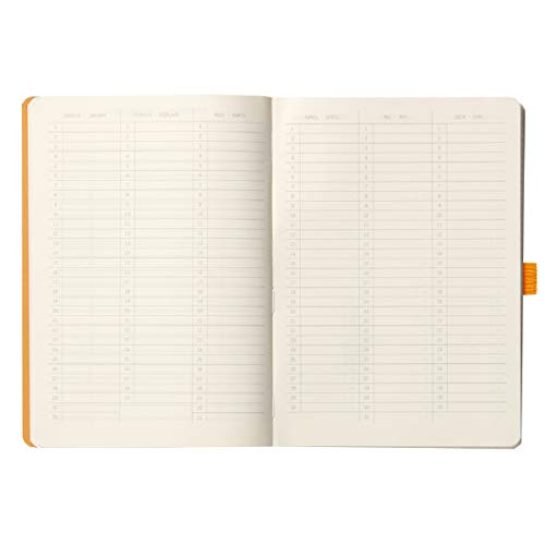 RHODIA 117772C - Carnet Souple Bullet Goalbook Framboise - A5 - Petits Carreaux - 240 pages - Papier Clairefontaine Ivoire 90G - 2 Rubans, Fermeture Élastique - Couverture Simili Cuir - Rhodiarama
