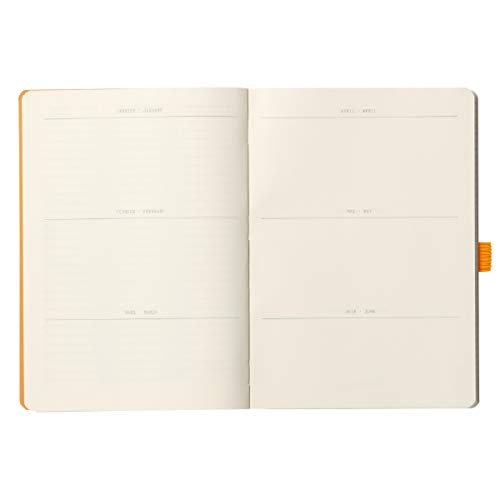 RHODIA 117772C - Carnet Souple Bullet Goalbook Framboise - A5 - Petits Carreaux - 240 pages - Papier Clairefontaine Ivoire 90G - 2 Rubans, Fermeture Élastique - Couverture Simili Cuir - Rhodiarama