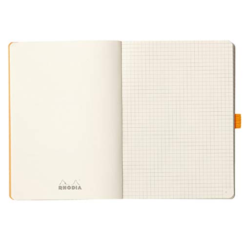 RHODIA 117772C - Carnet Souple Bullet Goalbook Framboise - A5 - Petits Carreaux - 240 pages - Papier Clairefontaine Ivoire 90G - 2 Rubans, Fermeture Élastique - Couverture Simili Cuir - Rhodiarama