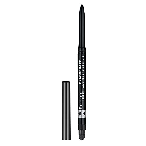 Rimmel London Exaggerate Automatic Liners Waterproof Delineador de Ojos Retráctil, Tono 261 - Negro, 0.28 gr