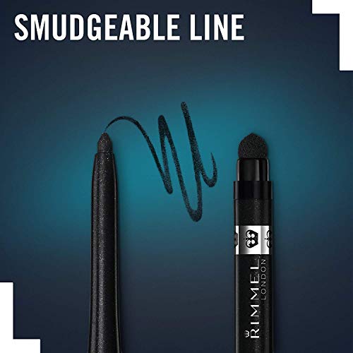 Rimmel London Exaggerate Automatic Liners Waterproof Delineador de Ojos Retráctil, Tono 261 - Negro, 0.28 gr