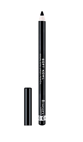 Rimmel London Soft Khol Kajal Eyeliner Pencil Liners Tono 061 Jet Black, 1.2 gr