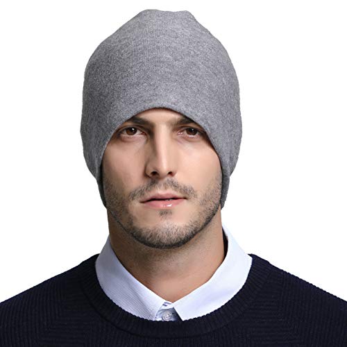 RIONA Gorro de Lana Merino 100% Australiano para Hombres Gorros Ligeros y cálidos con Calavera Gorros