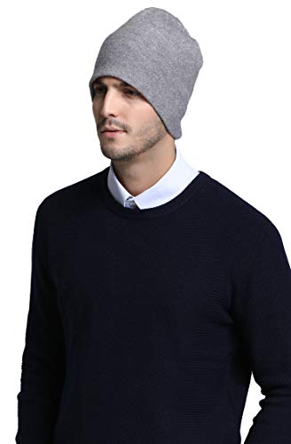 RIONA Gorro de Lana Merino 100% Australiano para Hombres Gorros Ligeros y cálidos con Calavera Gorros