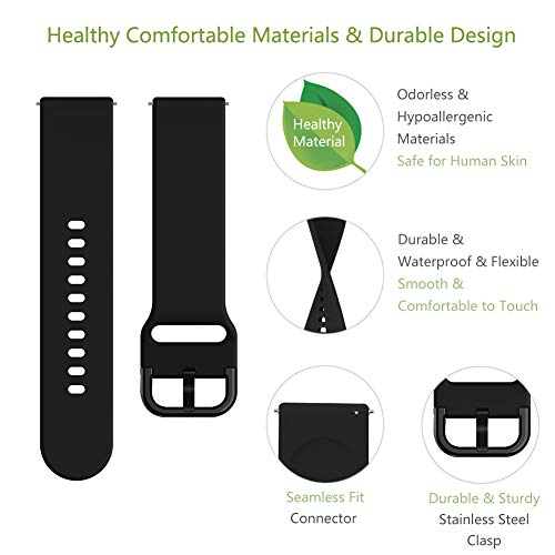 RIOROO Correa Compatible para Fitbit Versa Pulsera/Versa 2 Correa/Versa Lite Correas/Blaze Pulseras,Silicona Banda de Relojpara Hombres Mujeres, Deportivo Recambio de Pulsera Negro(Sin Reloj),L