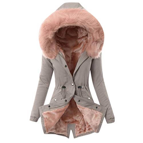 riou Abrigos Caliente Felpa para Mujer Otoño Invierno Chaqueta con Capucha Suelto Manga Larga con Cremallera y Bolsillo Jersey Deportivos Pullover