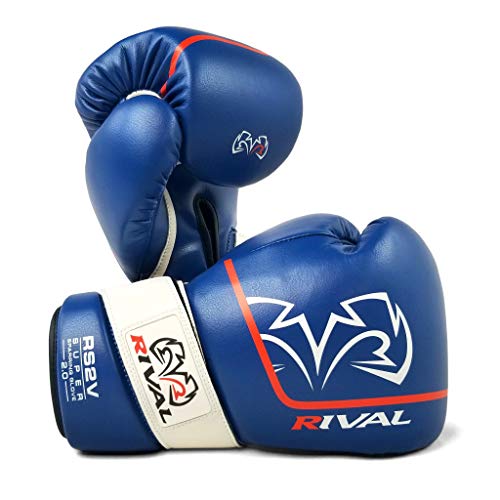 RIVAL RS2V-PRO VELCROR - Guantes de boxeo, color azul, 397 g