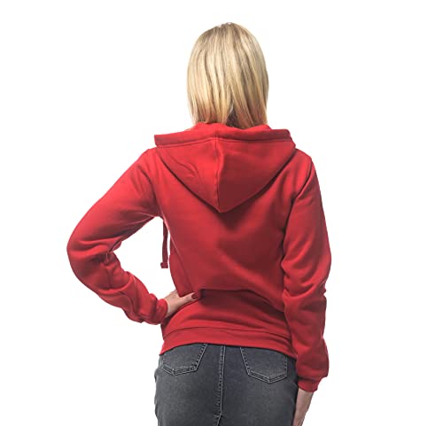 ROCK-IT Apparel® Chaqueta de Mujer con Capucha - Sudadera con Capucha y Cremallera - Sudadera de Trabajo - Talla XS-XL Suave - Rojo L