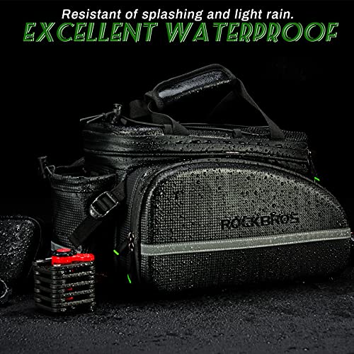 ROCKBROS Bolsa para Asiento Trasero Portaequipajes Impermeable para Bicicleta con Funda Extensible Alforjas para Viajes MTB Bici de Carretera