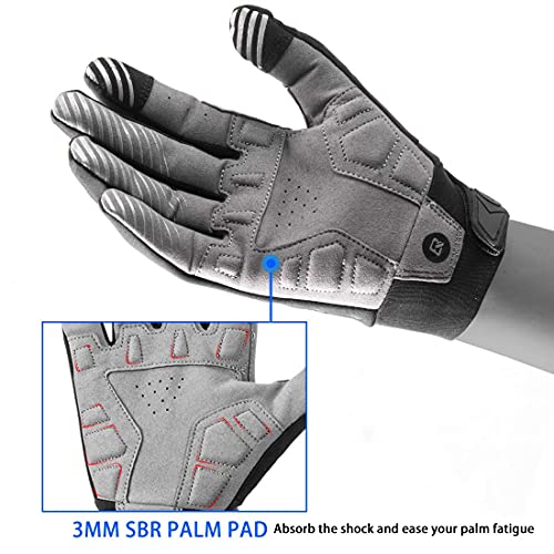 ROCKBROS Guantes con Pantalla Táctil y Forro Polar Antideslizantes Almohadilla SBR para Bicicleta Ciclismo Moto Deportes al Aire Libre Unisex para Otoño Primavera (S)