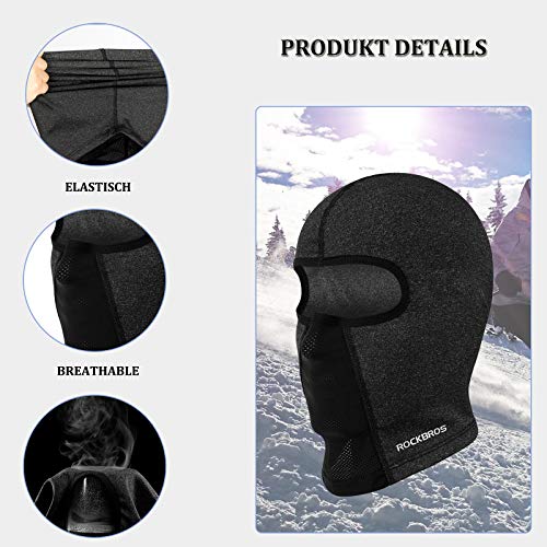 ROCKBROS Pasamontañas Balaclava Invierno Bajo-Casco Térmico Anti Viento Deportivo para Ciclismo Bicicleta Moto Esquí Snowboard, Unisex