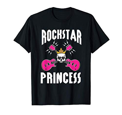 Rockstar Princess | Linda chica rockeros rock and roll Camiseta