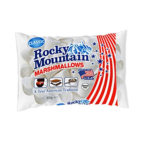Rocky Mountain Marshmallows Classic paquete de 6x300g, dulces tradicionales americanos para asar en la hoguera, a la parrilla o al horno, 6x300g