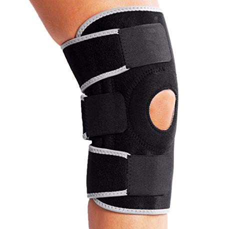 Rodillera de neopreno apoyo de la rodilla totalmente ajustable alivio seco transpirable abierto rótula dolor en la rodilla del menisco, la artritis, fútbol.