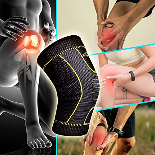 Rodillera Menisco y Ligamentos, 2 Rodilleras Transpirable y Antideslizante para Hombre y Mujer, Rodillera Deportiva Compresion para Crossfit (M)