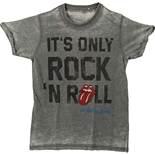 Rolling Stones The It's Only Rock N' Roll (Burn out) Camiseta, Gris (Grey Grey), Large para Hombre